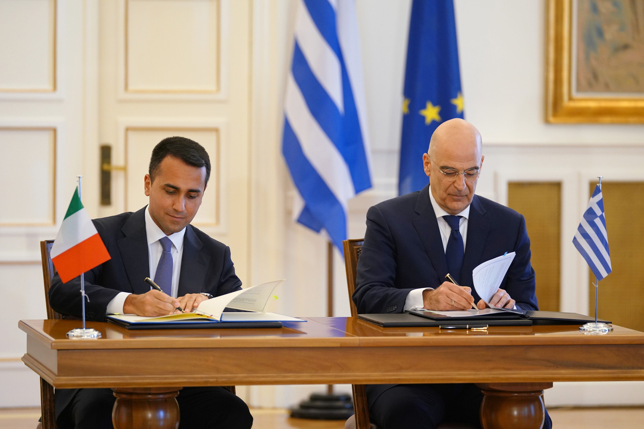 Συνάντηση Υπουργού Εξωτερικών, Νίκου Δένδια, με τον Υπουργό Εξωτερικών της Ιταλίας, Luigi Di Maio (Αθήνα, 09.06.2020)