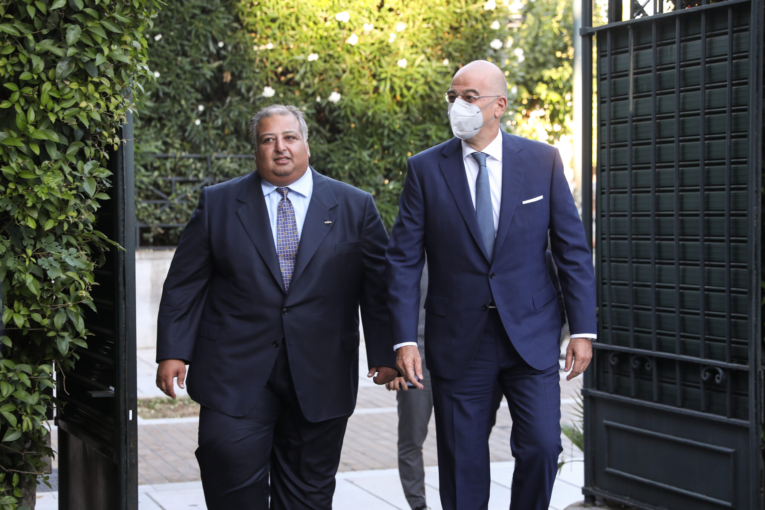 Ο Υπουργός Εξωτερικών Νίκος Δένδιας παρευρέθηκε σε εκδήλωση για την Εθνική γιορτή της Αιγύπτου, στην πρεσβέια της Αιγύπτου, στην Αθήνα, Παρασκευή 15 Ιουλίου, 2022. Τον Υπουργό υποδέχτηκε ο Επιτετραμμένος της Αραβικής Δημοκρατίας της Αιγύπτου Άμγκαντ Α. Ρέζεκ (Amagd A. Rezk).