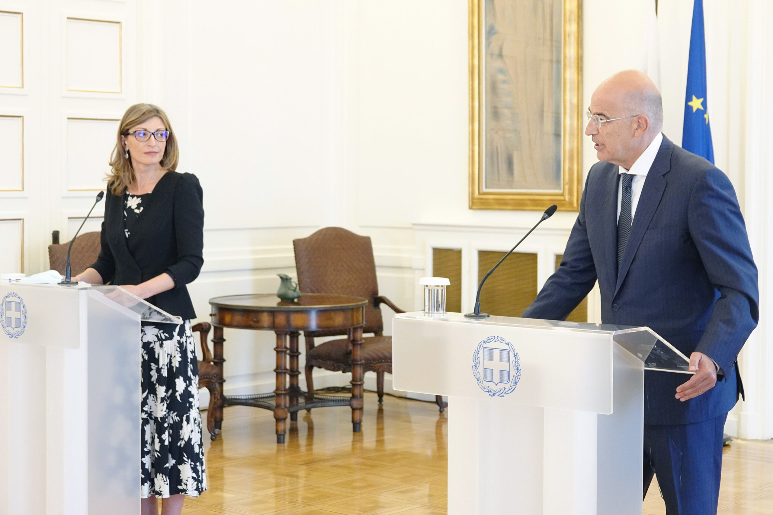 Δηλώσεις  του Υπουργού Εξωτερικών, Νίκου Δένδια, και της Υπουργού Εξωτερικών της Βουλγαρίας, Ekaterina Zakharieva  (Αθήνα, 27.07.2020)