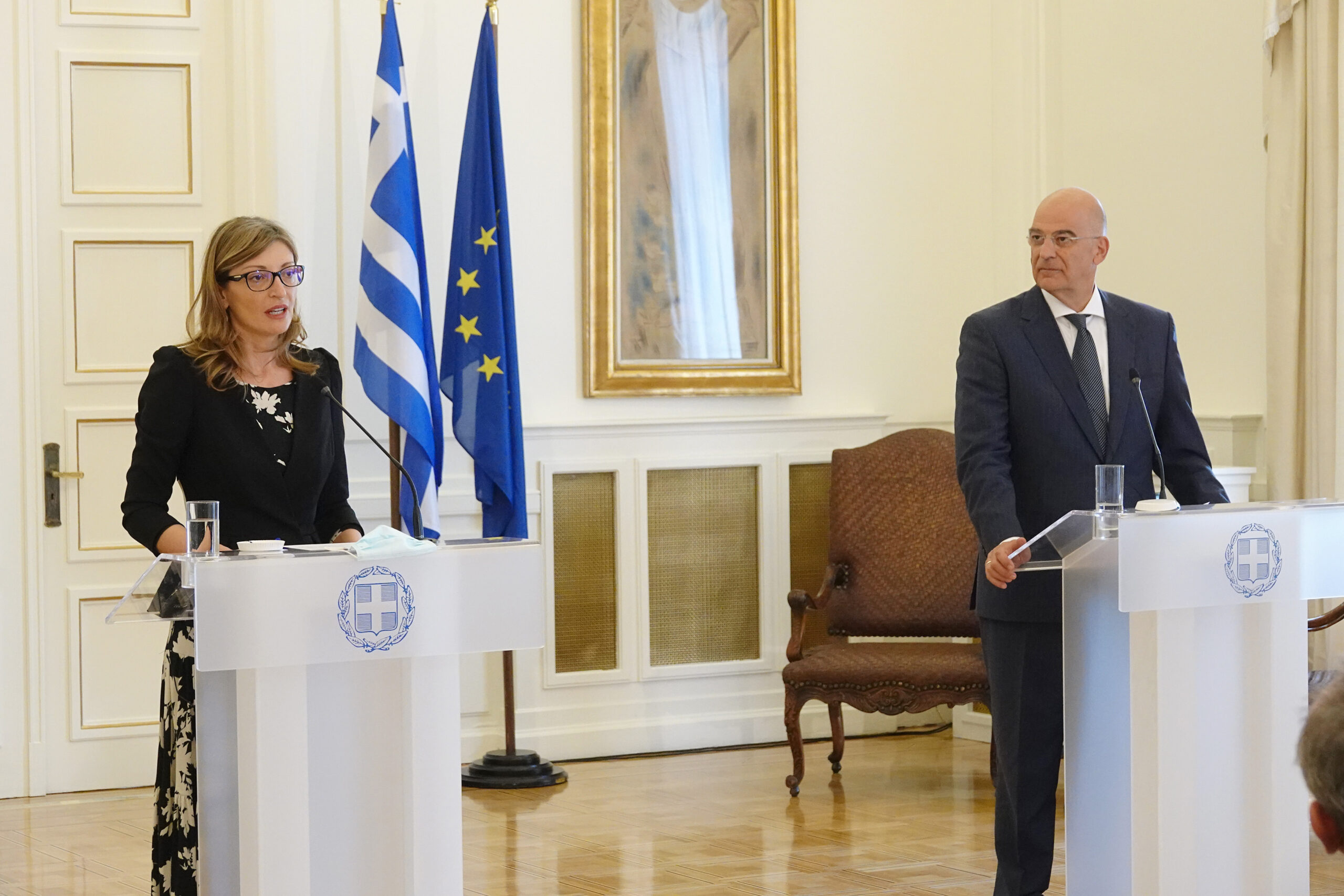 Δηλώσεις  του Υπουργού Εξωτερικών, Νίκου Δένδια, και της Υπουργό Εξωτερικών της Βουλγαρίας, Ekaterina Zakharieva  (Αθήνα, 27.07.2020)