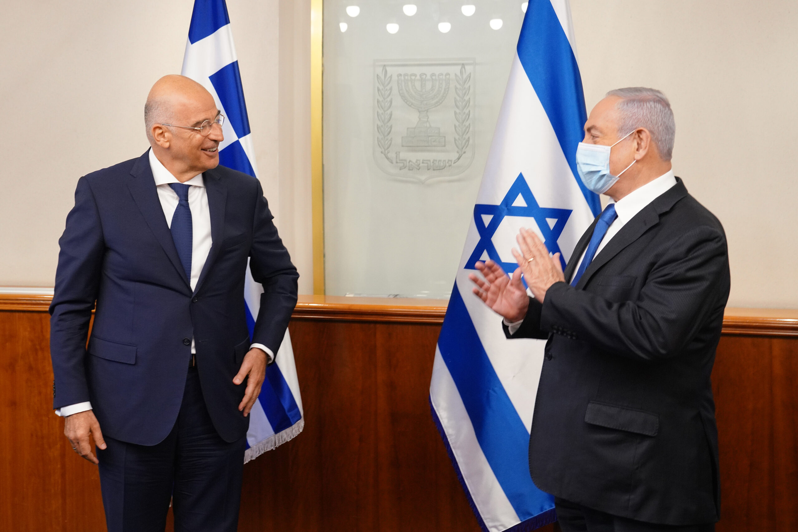 Επίσκεψη του Υπουργού Εξωτερικών, Νίκου Δένδια, στο Ισραήλ, και συνάντηση με τον Πρωθυπουργό του Ισραήλ, Benjamin Netanyahu.,  (Ιερουσαλήμ,13.08.2020)