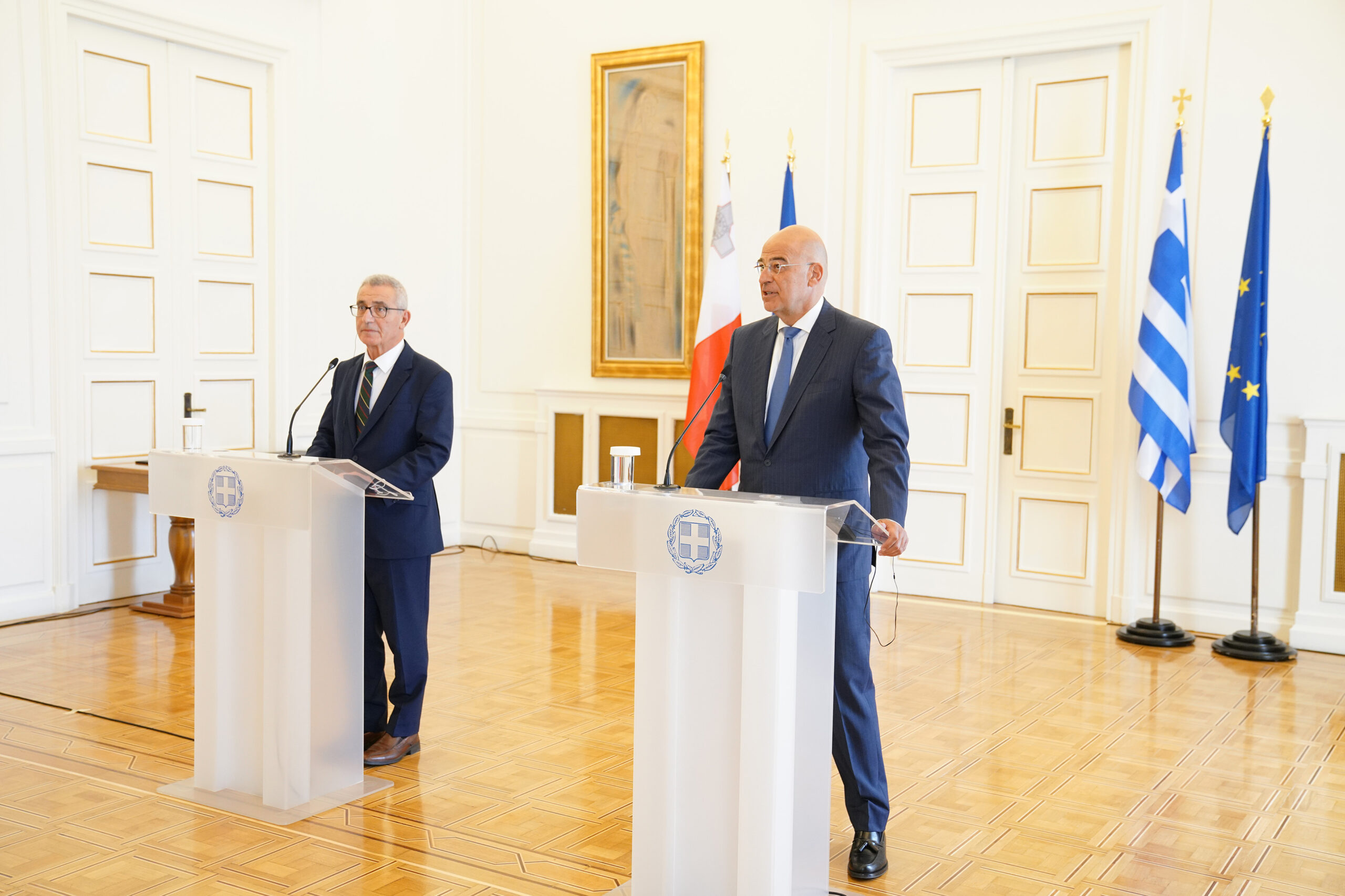 Συνάντηση Υπουργού Εξωτερικών, Νίκου Δένδια, με τον Υπουργό Εξωτερικών της Μάλτας, Evarist Bartolo (Αθήνα, 07.09.2020)