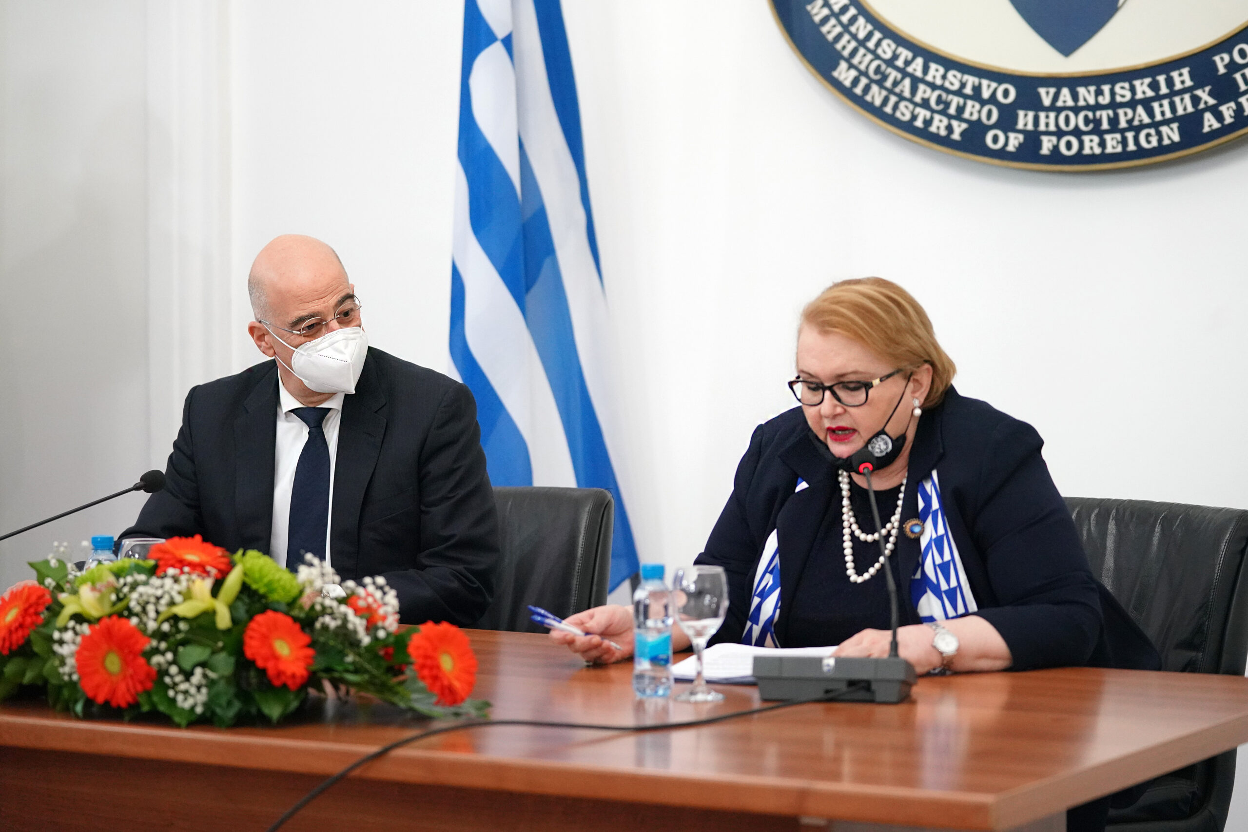 Επίσκεψη Υπουργού Εξωτερικών, Νίκου Δένδια, στη Βοσνία και Ερζεγοβίνη. Συναντήθηκε στο Σεράγεβο με την ομόλογό του, Δρ. Bisera Turković, Αναπληρώτρια Πρόεδρο του Συμβουλίου Υπουργών και Υπουργό Εξωτερικών της Βοσνίας και Ερζεγοβίνης, ( Σαράγεβο, 29.01.2021)