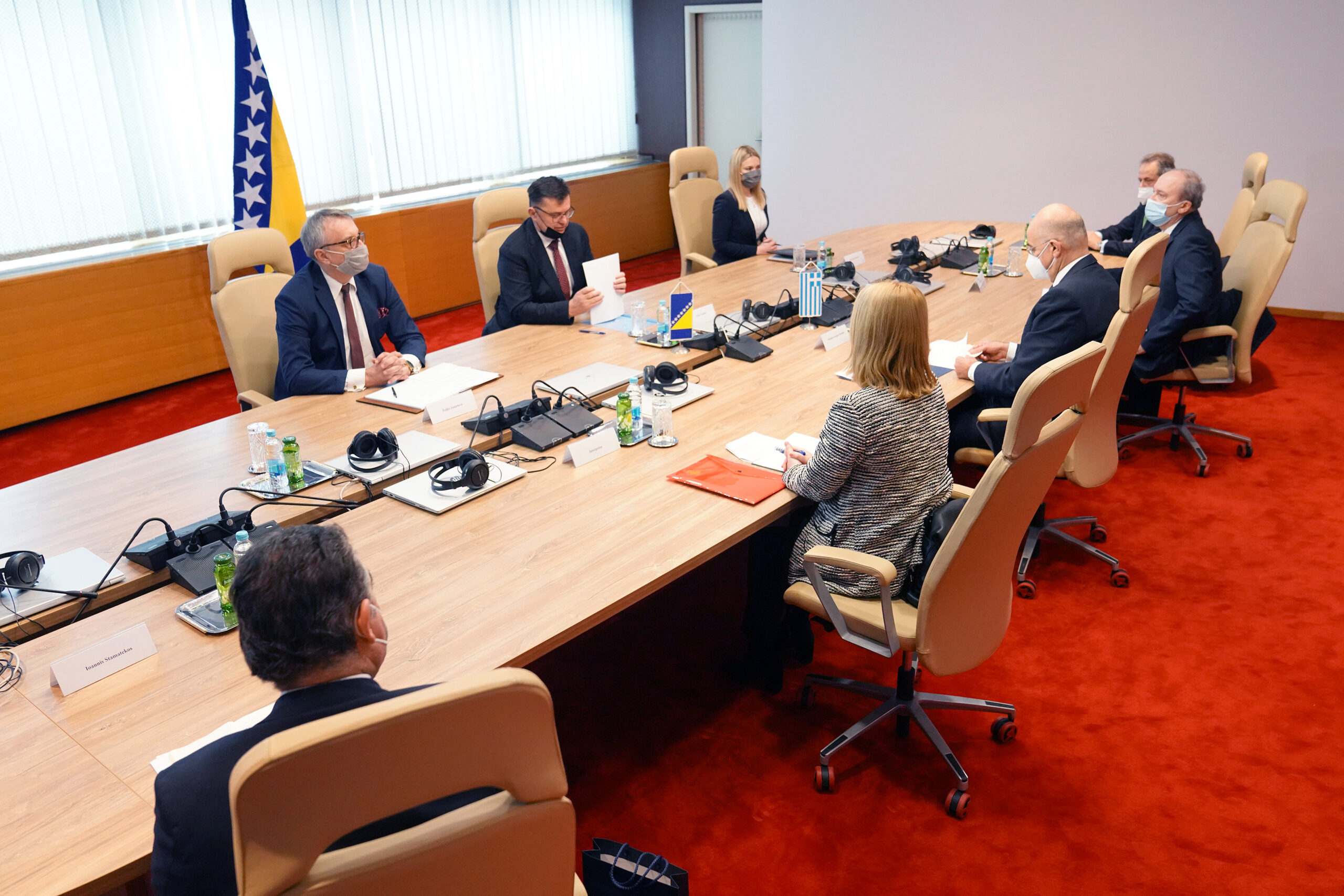 Επίσκεψη Υπουργού Εξωτερικών, Νίκου Δένδια, στη Βοσνία και Ερζεγοβίνη. Συναντήθηκε στο Σεράγεβο με τον Πρόεδρο του Συμβουλίου Υπουργών της Βοσνίας και Ερζεγοβίνης, κ. Zoran Tegeltija ( Σαράγεβο, 29.01.2021)
