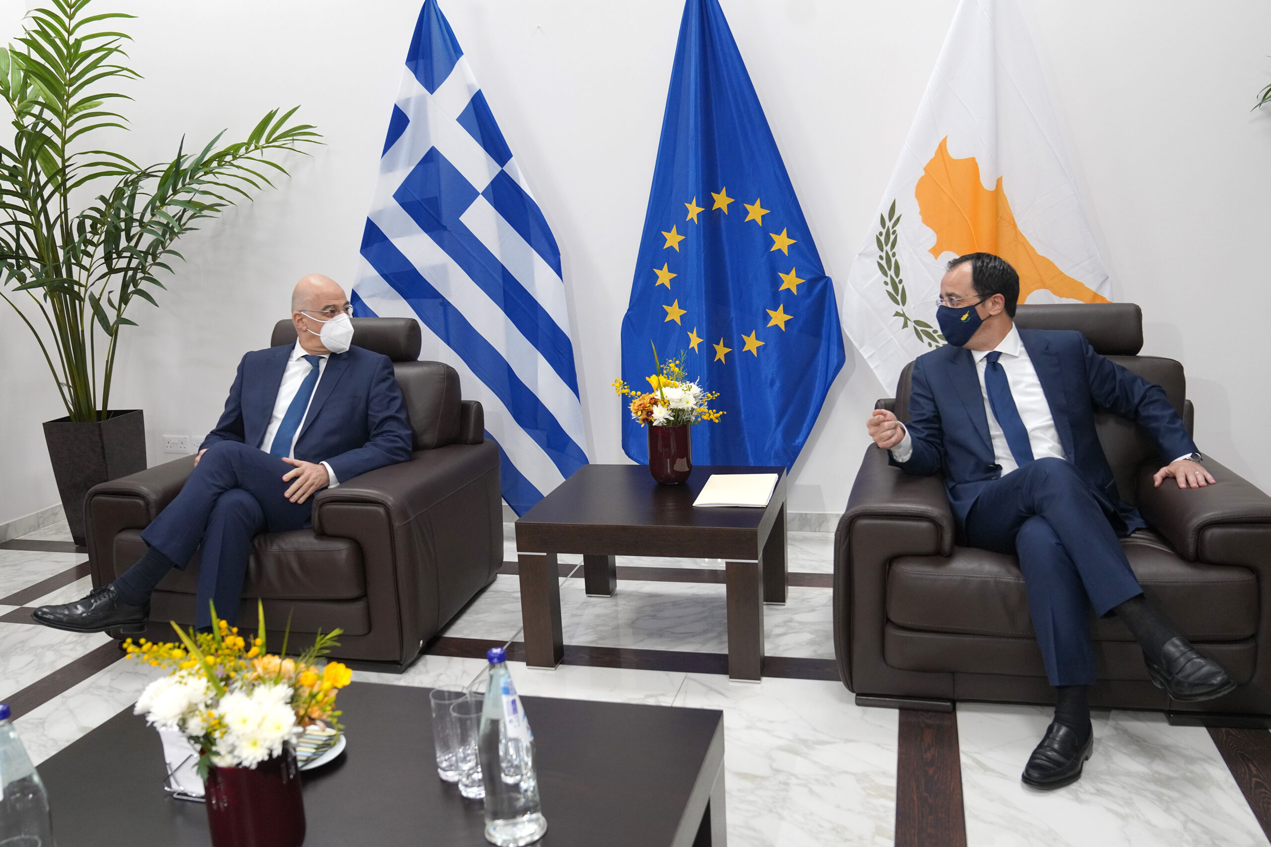 Συνάντηση του Υπουργού Εξωτερικών, κ. Νίκου Δένδια, με τον Υπουργό Εξωτερικών της Κύπρου, κ. Νίκο Χριστοδουλίδη,  (Λευκωσία, 08.03.2021)